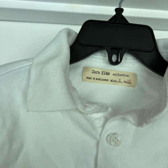 White zara kids long sleeve polo shirt. Size 5 - Picture 3 of 13
